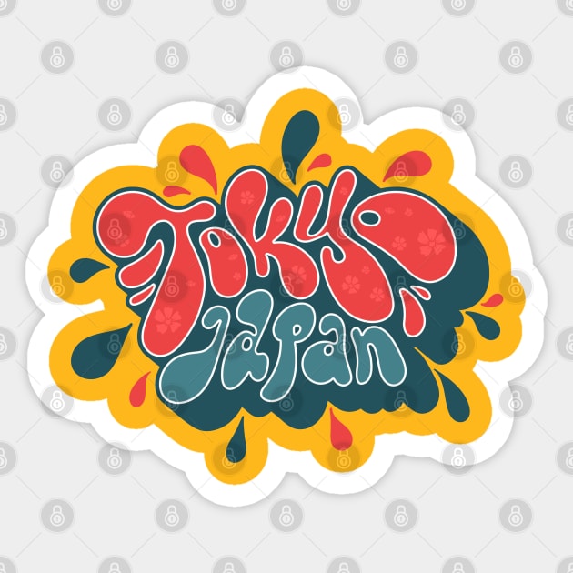 Tokyo Japan Sticker by Mako Design 